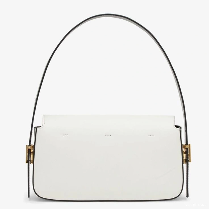 Cheap HOT Nappa Bag Fendi White Baguette Medium In Twist Leather 0713